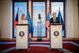 Press conference after a meeting between Prime Minister Petr Fiala and European Parliament President Roberta Metsola, 14 February 2024.