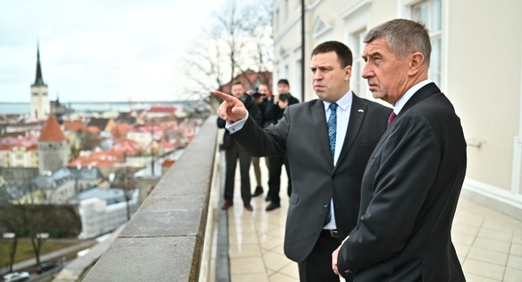 Premiéra Andreje Babiše přijal v sídle Úřadu vlády Estonské republiky premiér Jüri Ratas, 18. února 2020.