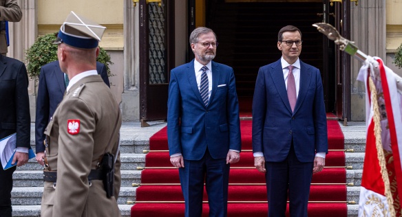 Premiér Fiala ve Varšavě jednal s polským předsedou vlády Morawieckim o energetické bezpečnosti a situaci na Ukrajině 