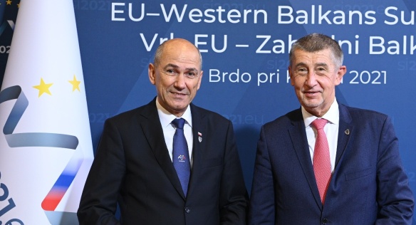 Jedním z hlavních témat brdského summitu bylo rozšíření Evropské unie o země západního Balkánu, 6. října 2021.