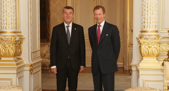 Premiéra Babiše přijal ve svém paláci velkovévoda Lucemburský Jindřich, 8. listopadu 2019.