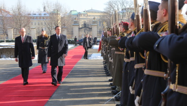 22. ledna 2016: Na pozvání premiéra Sobotky přijel do Prahy britský premiér David Cameron. 
