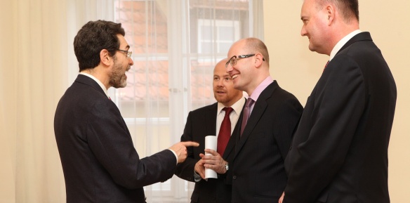 The first meeting between Prime Minister Bohuslav Sobotka with ambassadors on 19 March 2014 in Liechtenstein Palace.