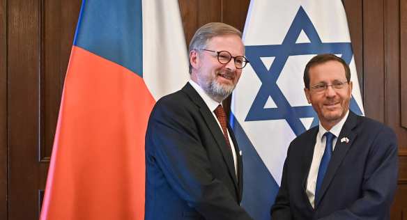 Premiér Petr Fiala se setkal s prezidentem Izraele Jicchakem Herzogem