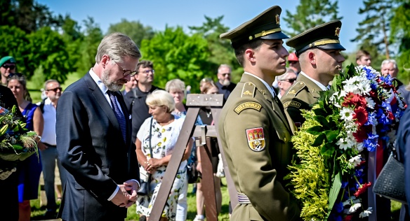 Premiér Petr Fiala uctil památku obětí nacistického zločinu v Lidicích z června 1942, 12. června 2022.