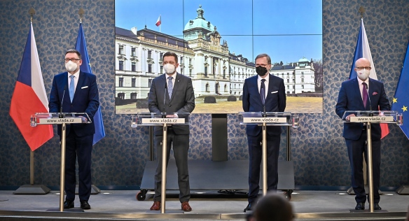 Tisková konference po jednání vlády, 22. prosince 2021.