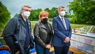 Premiér Babiš otevřel modernizovaný přístav Veselí nad Moravou na Baťově kanále