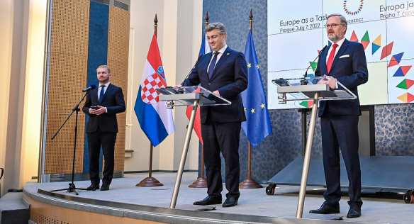 Premiér Petr Fiala přijal předsedu vlády Chorvatska Andreje Plenkoviće