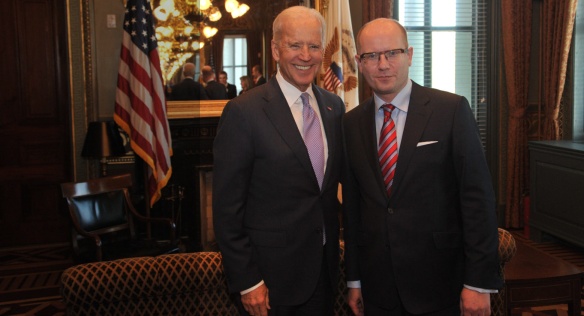 Prime Minister Sobotka meets US VP Biden, 18th November 2014.