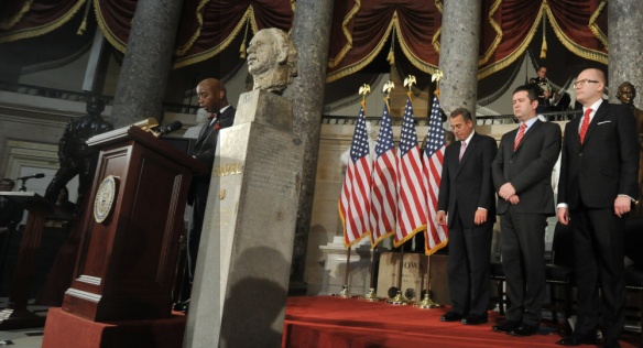 Czech Prime Minister Sobotka and attended unveiling of a bust of Havel at the US Congress, 19th November 2014.