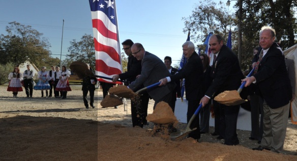 Laying the cornerstone of a new gymnasium at the local Sokol branch in the town of West, 20th November 2014.