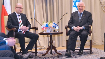Premiér Sobotka se setkal s izraelským prezidentem Rivlinem, 26. listopadu 2014.