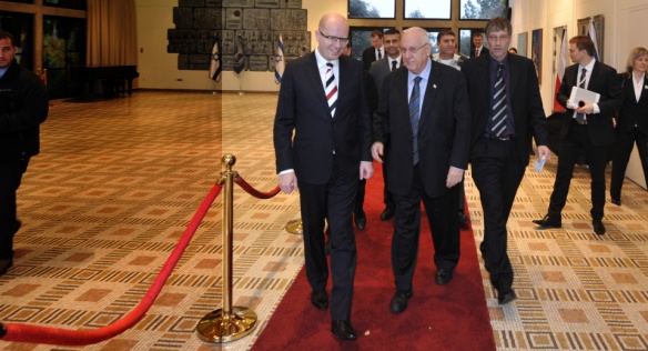 Premiér Sobotka se setkal s izraelským prezidentem Rivlinem, 26. listopadu 2014.