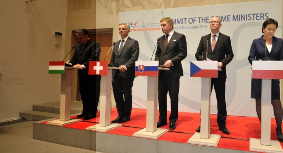 The Prime Ministers of the V4 group and the President of the Swiss Confederation met in Bratislave on Tuesday 9 December 2014.