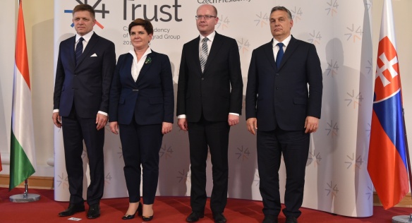 Předsedové vlád zemí V4, 8. června 2016.