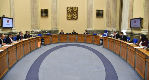 Před jednáním vlády, 14. února 2018.