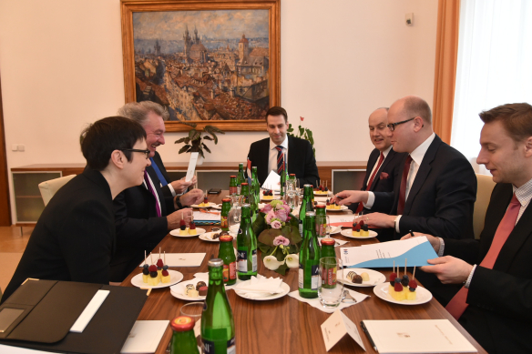Prime Minister Bohuslav Sobotka met with the Foreign Minister of Luxembourg Jean Asselbor on the 2nd of March 2016 in the Straka Academy.