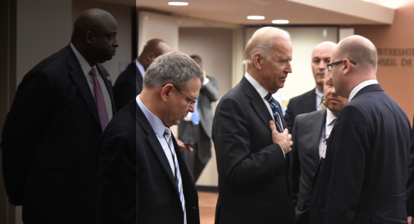 Premier Sobotka and Foreign Minister Zaorálek met with U.S. Vice President Biden, 29 September 2015. 
