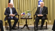 Předseda vlády Bohuslav Sobotka jednal s prezidentem Státu Izrael, 22. května 2016.