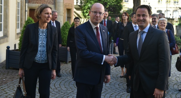 Prime Minister Sobotka holds talks with Xavier Bethel, Prime Minister of the Grand Duchy of Luxembourg, 10 May 2017.
