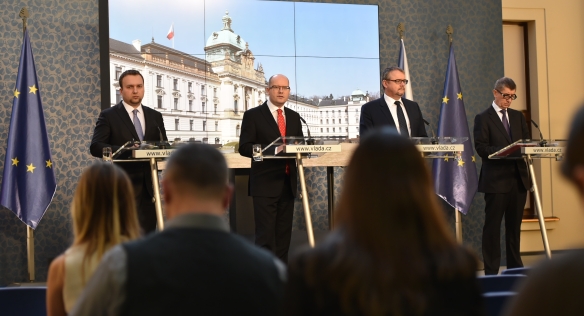 Tisková konference po jednání vlády, 13. ledna 2016.