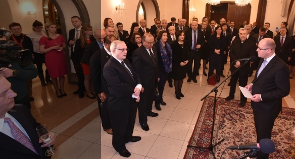 Members of the government led by Prime Minister Bohuslav Sobotka met with the ambassadors of foreign countries, 21st January 2016.