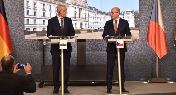 Press conference after the meeting between Prime Minister Sobotka and the Minister President of Saxony, Tillich on 7 February 2017.