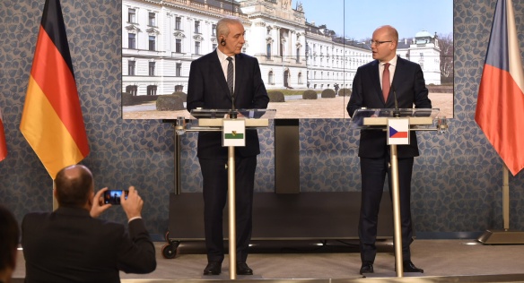 Press conference after the meeting between Prime Minister Sobotka and the Minister President of Saxony, Tillich on 7 February 2017.