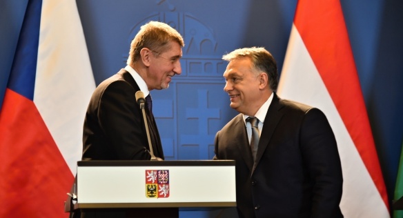 Tisková konference předsedy vlády Andreje Babiše s předsedou vlády Maďarska Viktorem Orbánem, 26. ledna 2018.