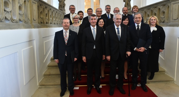 The President of the Czech Republic Miloš Zeman appointed members of the new government at the Prague Castle, 13 December 2017. 