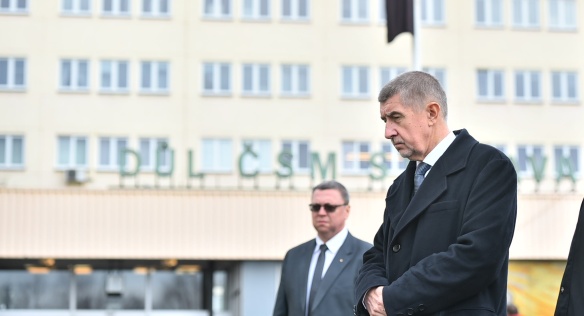 Premiér v Dole ČSM ve Stonavě na Karvinsku, kde při výbuchu metanu zahynulo 13 horníků, 21. prosince 2018.