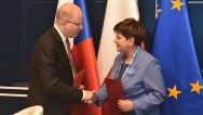 Prime Minister Sobotka and the Polish Prime Minister Szydlová signed a memorandum on building the Stork II gas pipeline, 6 September 2016.