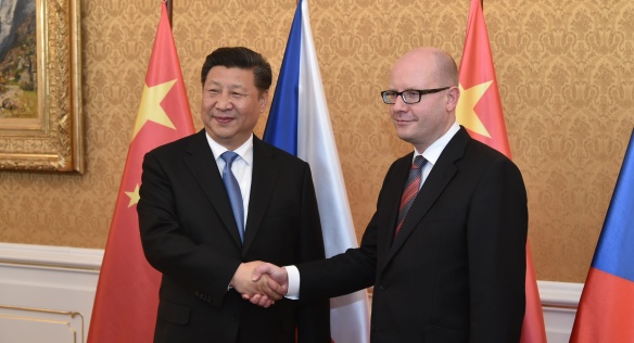 Prime Minister Bohuslav Sobotka met with President of the People’s Republic of China Xi Jinping in Prague’s Liechtenstein Palace, 29th of March 2016.