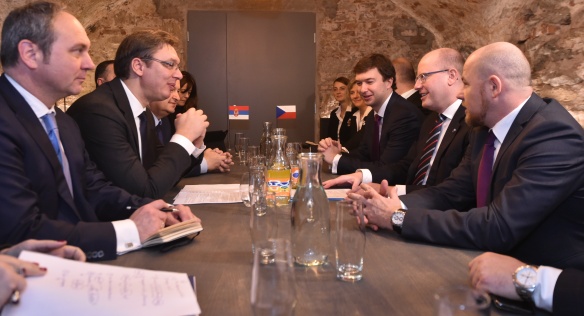 Prime Minister Bohuslav Sobotka met with Serbian Prime Minister Aleksandar Vučić, 6 November 2016.