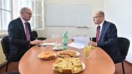 Premiér Bohuslav Sobotka jednal s ministrem financí Ivanem Pilným, 7. září 2017.