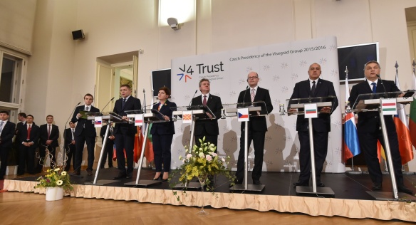 Visegrad Group summit attended by the Macedonian President and the Bulgarian Prime Minister held in Prague, 15 February 2016.