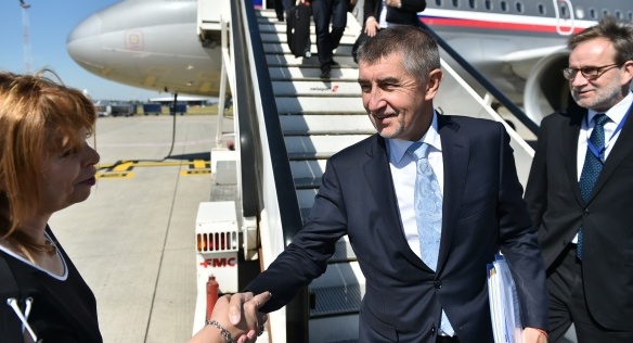 Andrej Babiš při příletu na Evropskou radu v Bruselu, 28. června 2018.