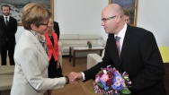 On Wednesday 27 August 2014, Prime Minister Bohuslav Sobotka received the President of the Parliamentary Assembly of the Council of Europe, Anne Brasseur.