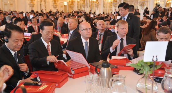 Premier Bohuslav Sobotka launches the China Investment Forum, 28 August 2014.