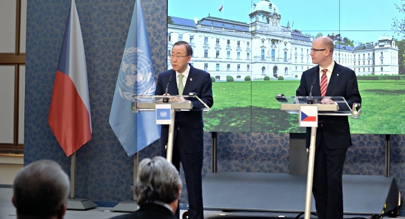 Premier Sobotka met with Secretary-General of the United Nations Ban Ki-moon on 4 April 2014.