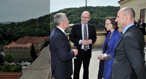 On 6 May, Czech Prime Minister Bohuslav Sobotka met the President of the Federal Republic of Germany, Joachim Gauck, at Hrzánský Palace.