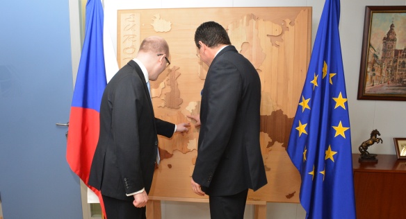 Prime Minister Sobotka meets with European Commission Deputy Chairman and Commissioner for Interinstitutional Relations and Administration, Maroš Šefčovič, 19 March 2015.