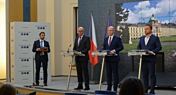 Tisková konference po jednání vlády, 11. září 2017.