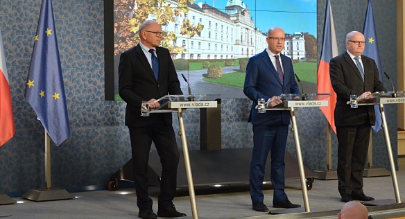 Tisková konference po jednání vlády, 23. října 2017.