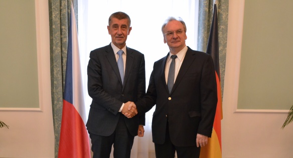 Prime Minister Andrej Babiš: I am pleased that me and Mr Haseloff share a pragmatic approach to energy, 26 March 2019.