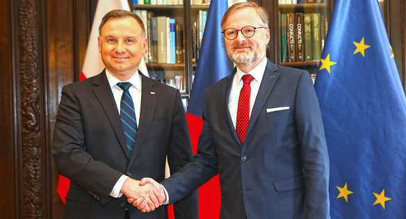 Prime Minister Fiala together with Polish President Andrzej Duda, 27 April 2022.