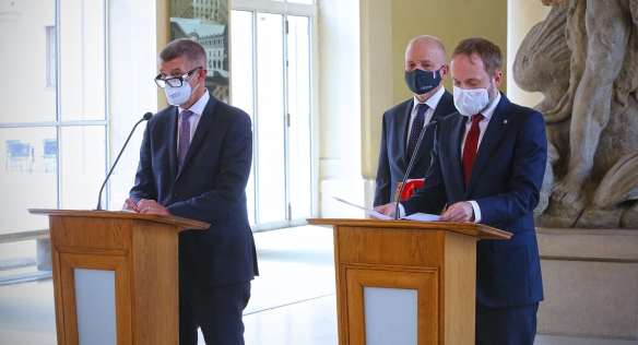 Tisková konference po jednání k evakuačním letům z Afghánistánu, 19. srpna 2021.