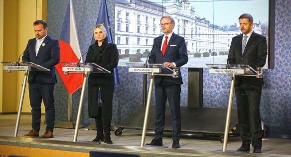 Tisková konference po mimořádném jednání vlády, 3. března 2022.