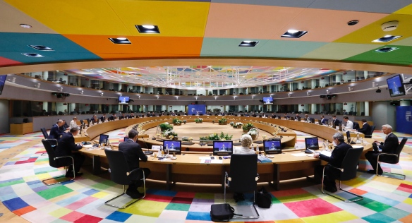 Na mimořádném jednání Evropské rady byla tématem pandemická situace, ale i klimatická politika, 25. května 2021. Zdroj: Evropská rada.