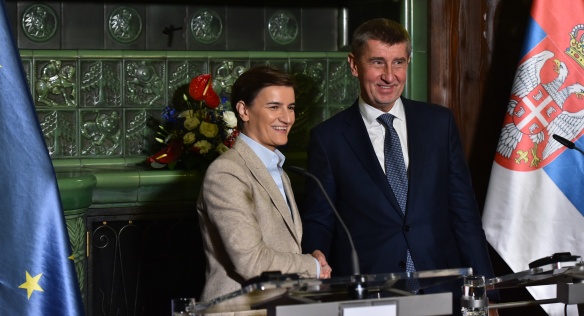 Předseda vlády Andrej Babiš přijal v pondělí 10. prosince 2018 v Kramářově vile srbskou premiérku Anu Brnabićovou